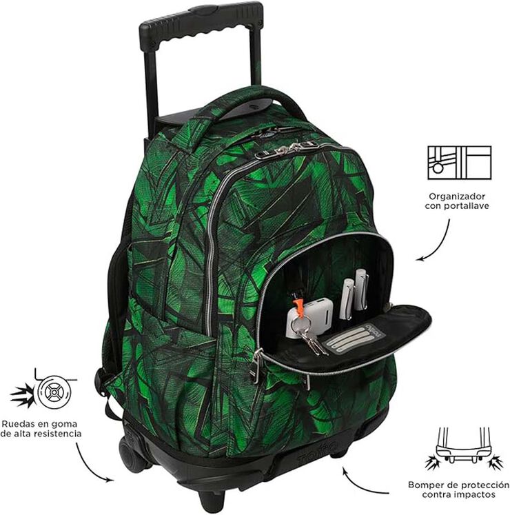 Mochila con ruedas Totto Renglones Jhony Jungle