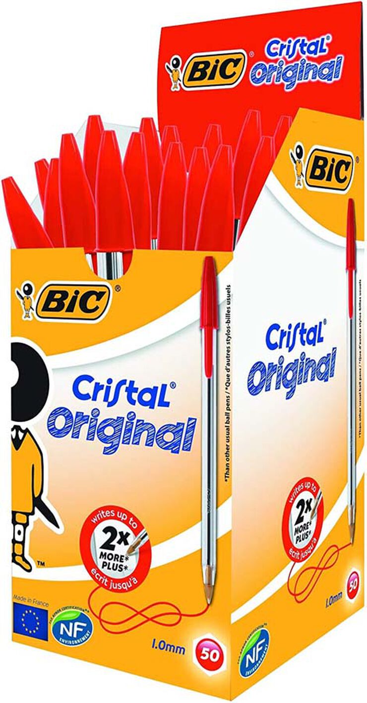 Bolígrafs Bic Cristal vermell 50u
