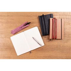 Set libretas A5 Nomaddict dots + Estuche piel rosa
