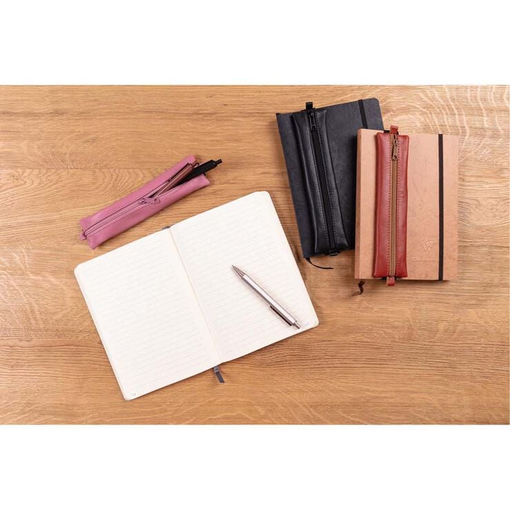 Set libretas A5 Nomaddict dots + Estuche piel rosa