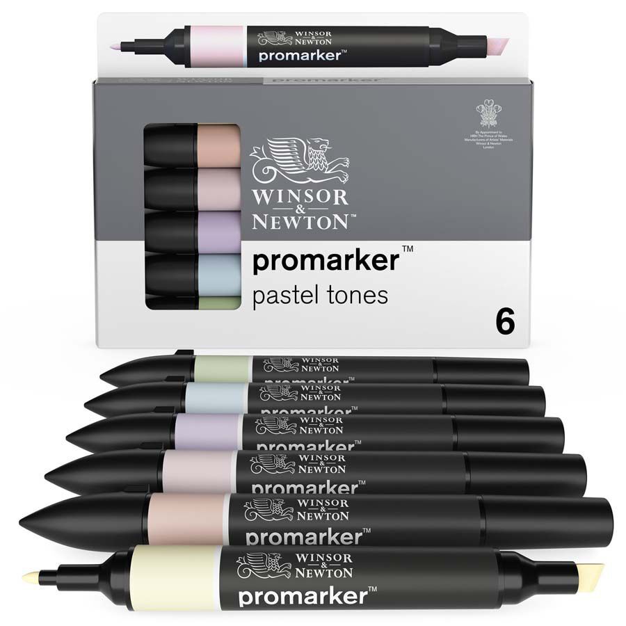 Rotuladores Promaker Winsor & Newton tonos pastel 6 colores