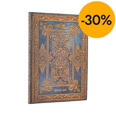 Agenda 18 mesos Paperblanks Flexi Midi apa&iuml;sada setm/vista 2025-26 Lujo Azul