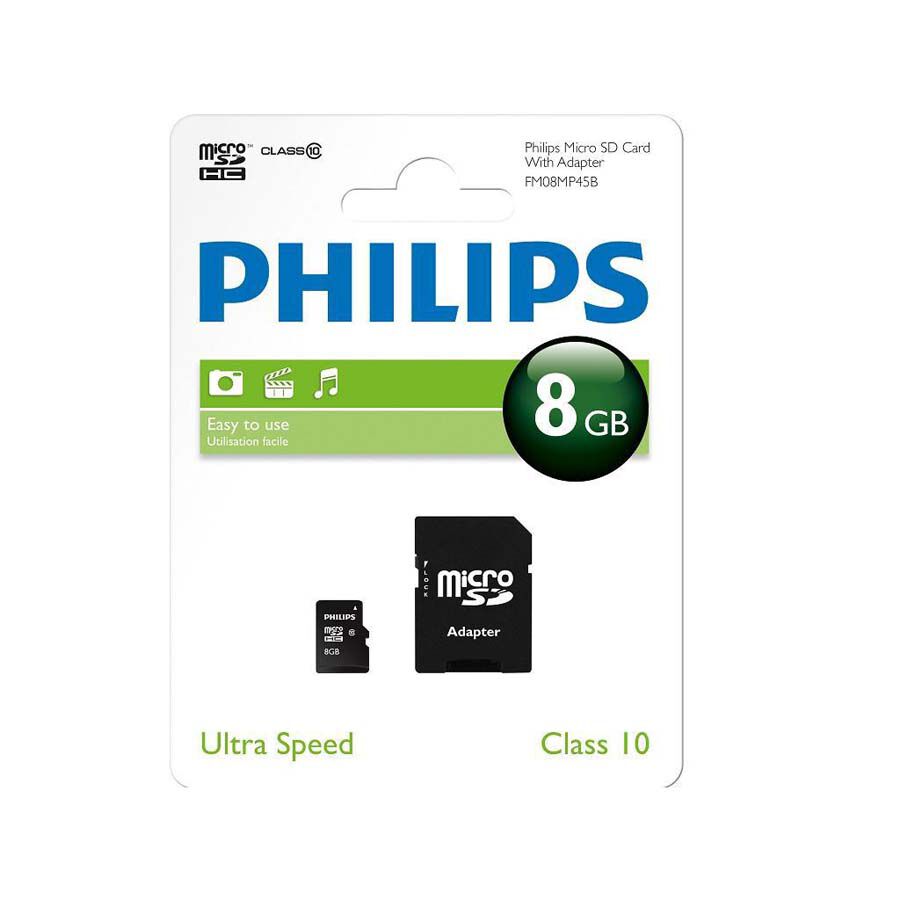 Targeta de Mem&ograve;ria MicroSD Philips 8 GB