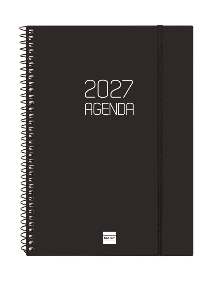 Agenda Finocam Opaque Semana Vista Vertical 2027 Catal&aacute;n Negro