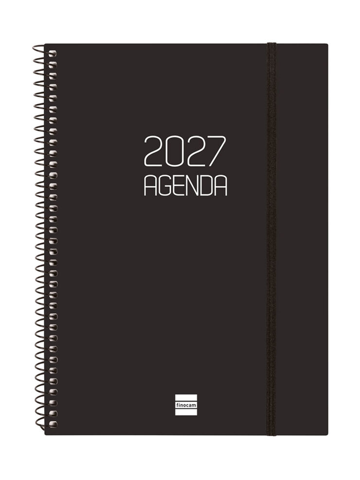 Agenda Finocam Opaque Semana Vista Vertical 2027 Catal&aacute;n Negro