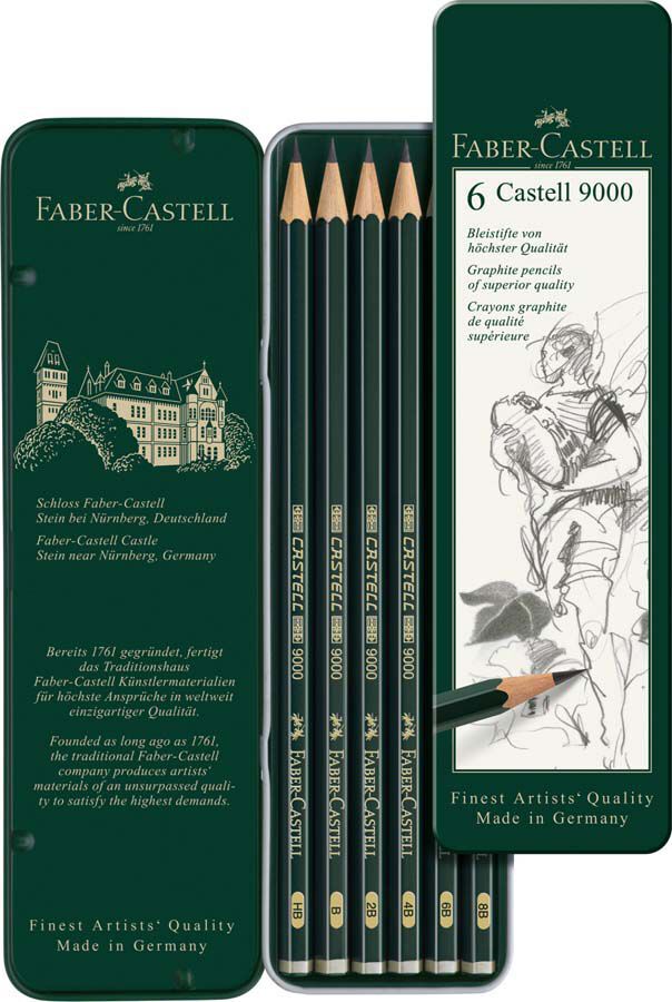 Grafito Faber-Castell 9000 6u