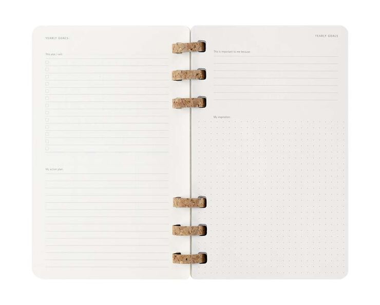 Agenda escolar espiral moleske tapa blanda sem/vista L 2025-26 negro