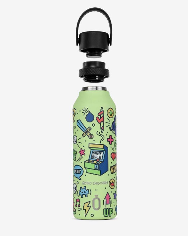 Botella Termo Runbott 600 ml Retro Gamer Green
