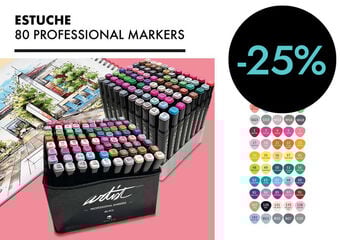 Estuche 80 Rotuladores profesionales Roymart Artist