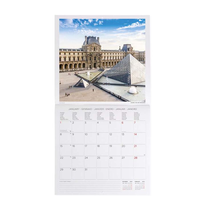 Calendario pared Legami 30X29 2024 Paris