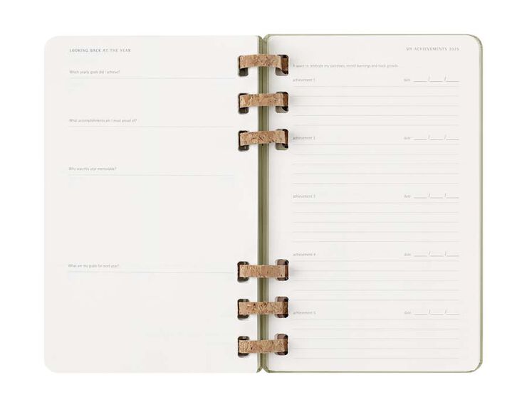 Agenda espiral Moleskine Life Planner 12m sem/vista 2025 L kiwi