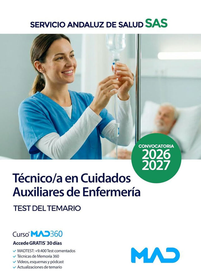 T&eacute;cnico/a en Cuidados Auxiliares de Enfermer&iacute;a del Servicio Andaluz de Salud. Test del temario