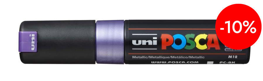 Rotulador Posca PC-8K 8mm violeta metal