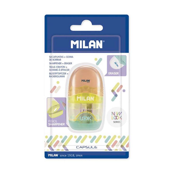 Maquineta + goma Milan Capsule Fluo