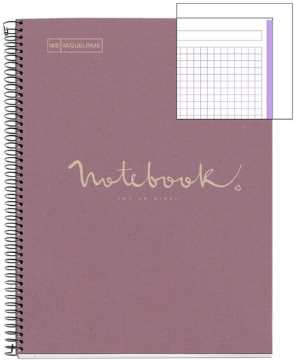 Notebook Miquelrius Emotions Eco A4 80F 80F Lila