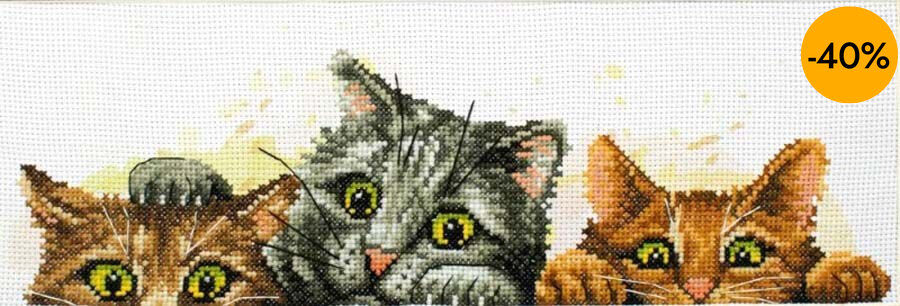 Kit Punto de cruz Ladybird Gatitos