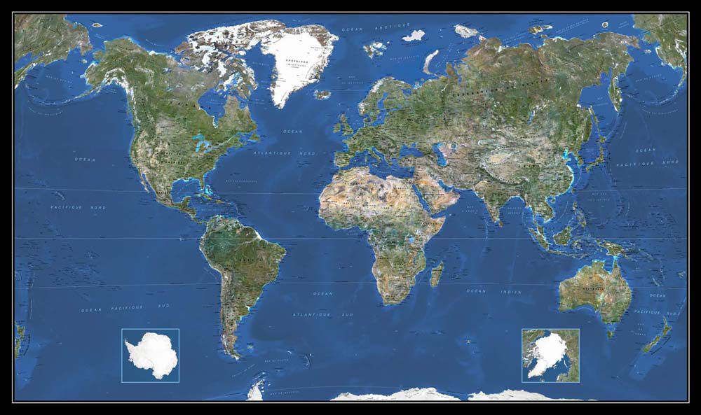 Planisferio Foto Sat&eacute;lite