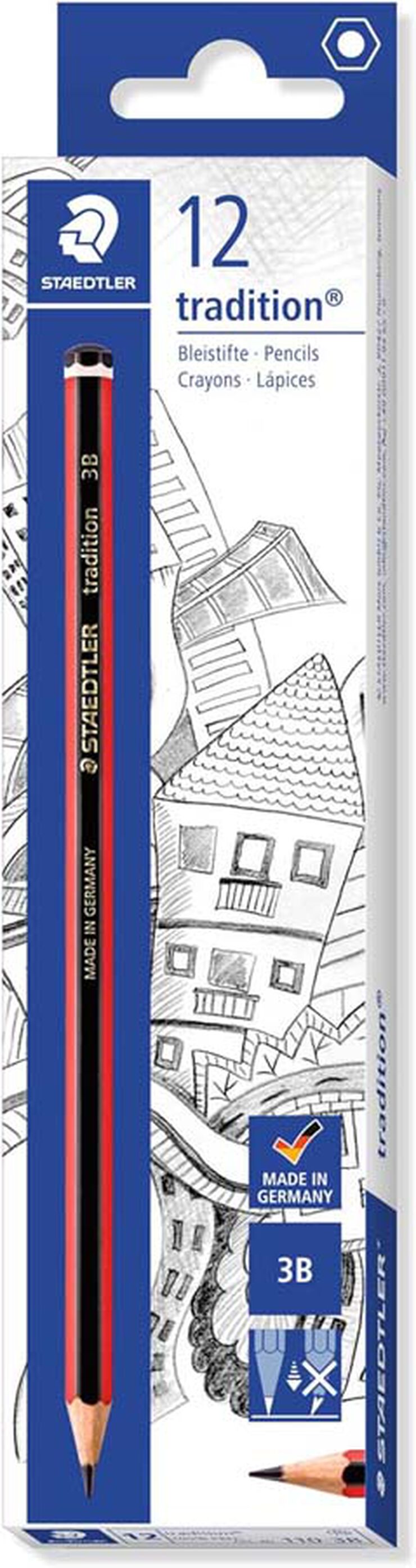 Llapis grafit Staedtler Tradition 110 3B 12u