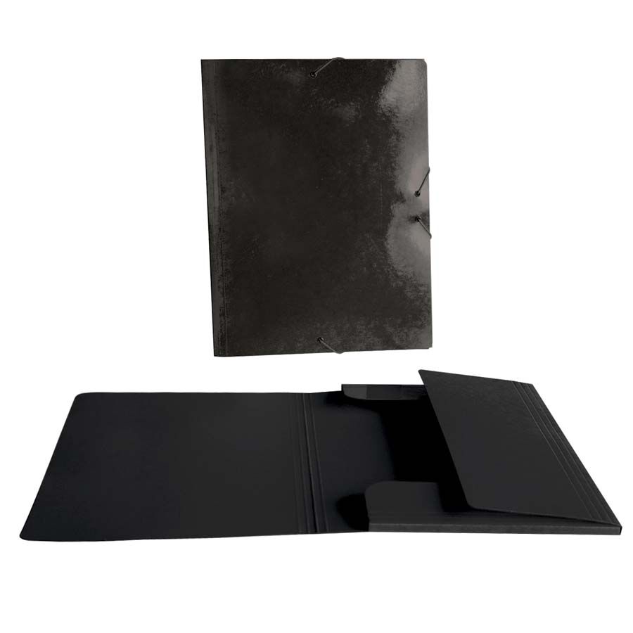 Carpeta de cart&oacute;n con gomas sin bolsa Senfort Folio negro