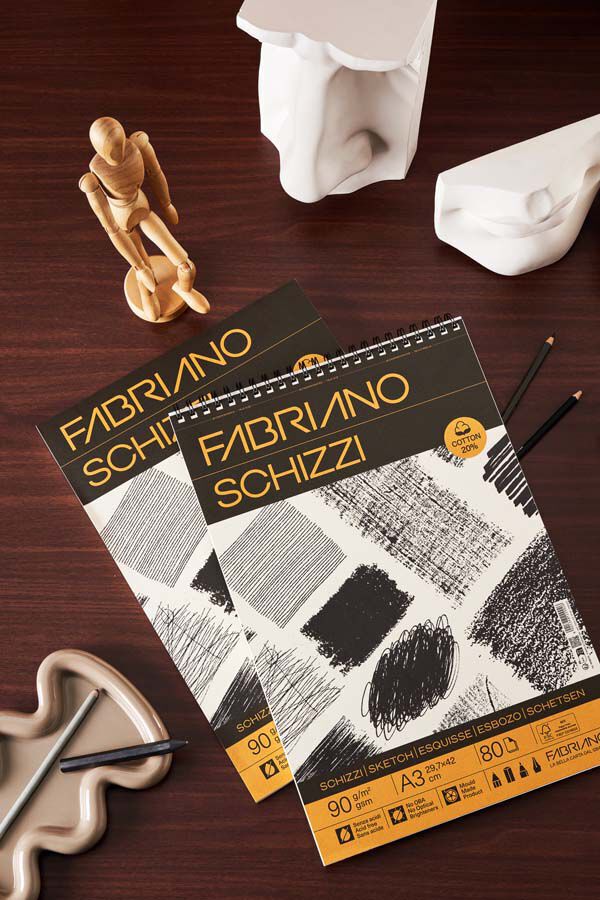 Bloc espiral Dibujo Fabriano Schizzi A3 80 hojas 90g