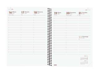 Agenda Finocam Opaque E10 sem/vista vertical cat 2026 negro