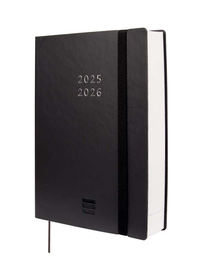 Agenda Finocam 18 meses Mara Y4 d&iacute;a/p&aacute;g mult 2025-26 negro