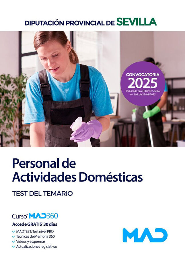 Personal de Actividades Dom&eacute;sticas de la Diputaci&oacute;n de Sevilla. Test del temario
