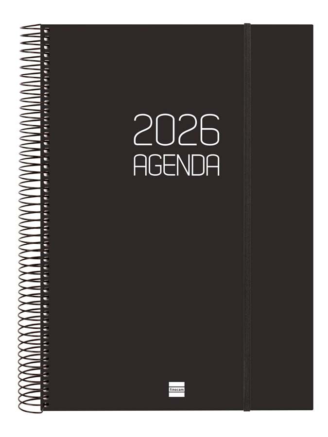 Agenda Finocam Opaque E40 1dia/p&agrave;g cas 2026 negre