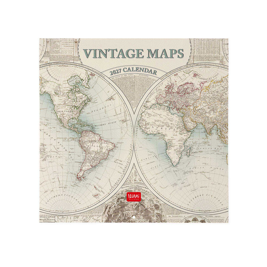 Calendario Legami 30x29 Pared Vintage Multiling&uuml;e 2027
