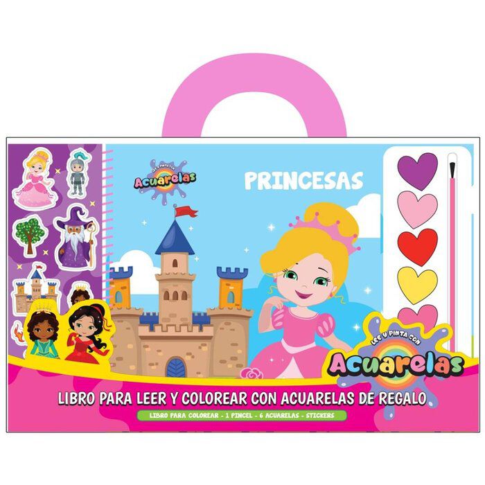Princesas. Libros para leer y colorear con acuarelas.