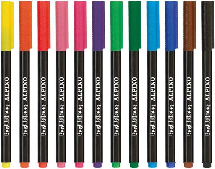 Rotuladores pincel Alpino Lettering 12 colores