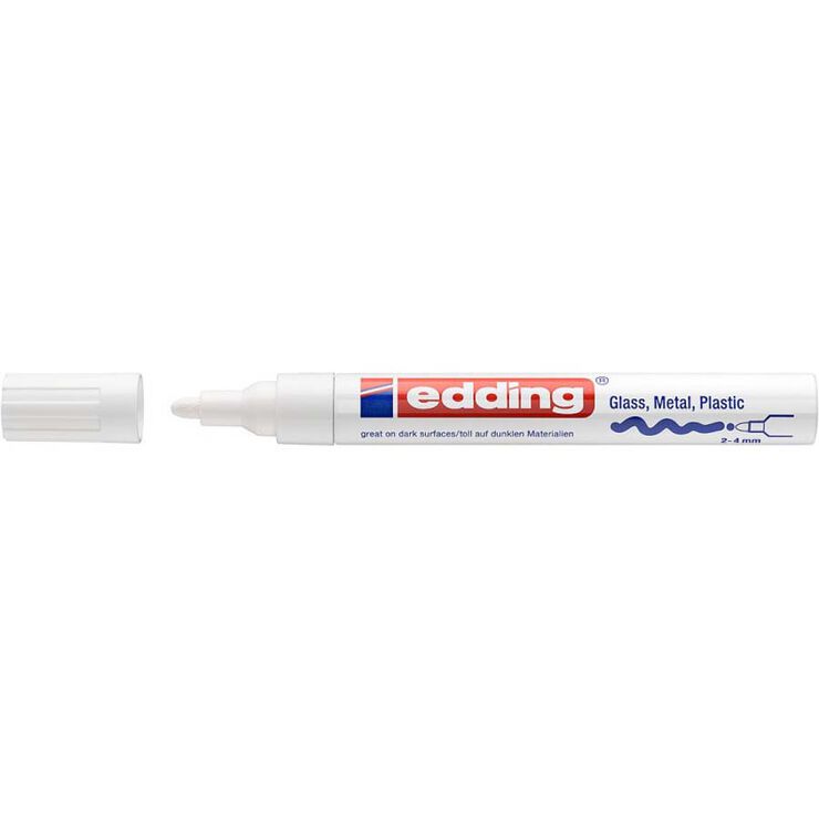 Retolador permanent Edding 750 blanc 10u