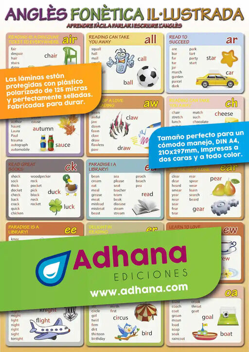 Adhac 35x50 angl&egrave;s/fon&egrave;tica il.lustrada