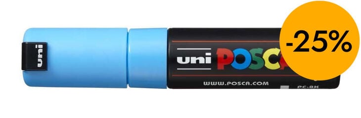 Rotulador Posca PC-8K 8mm azul claro