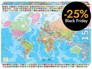 Puzle 1500 peces Mapamundi polític