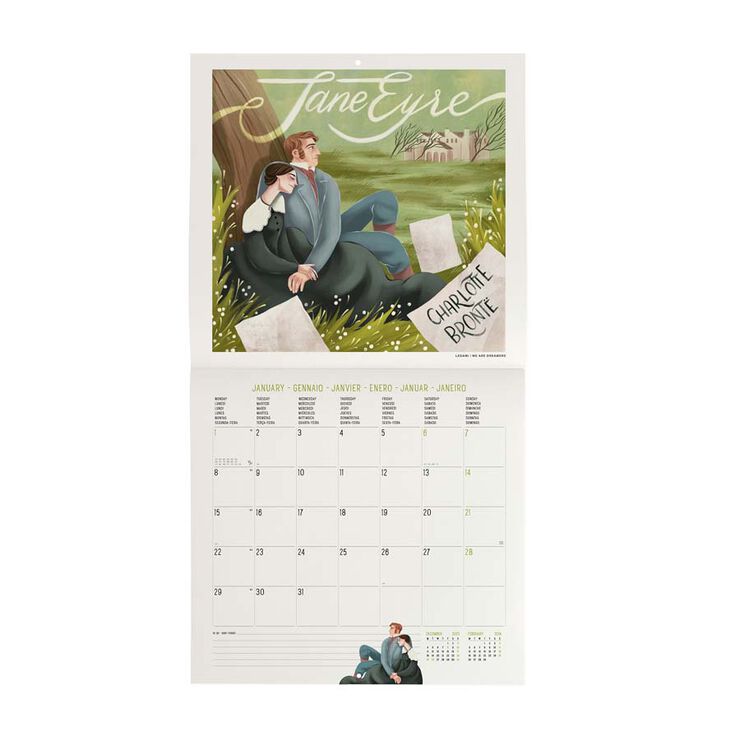Calendario pared Legami 30X29 2024 Book Lovers