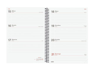 Agenda Finocam Year Semana Vista Horizontal 2027 Catal&aacute;n Negro
