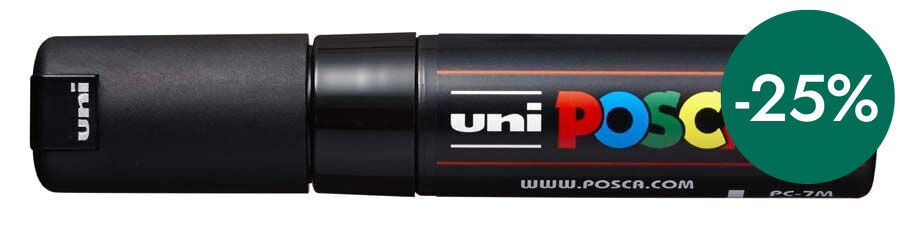 Retolador Posca PC-7M 4,5-5,5mm taronja negre