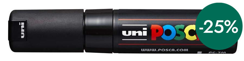 Rotulador Posca PC-7M 4,5-5,5mm naranja negro