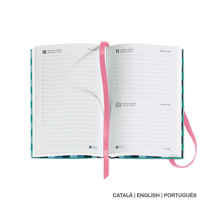 Agenda Miquelrius Passport 9x14 dia/pàg català 2026 Color Block