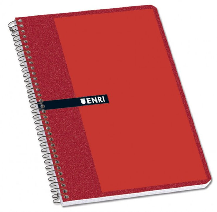 Libreta espiral Enri Folio 100 hojas 4x4 rojo