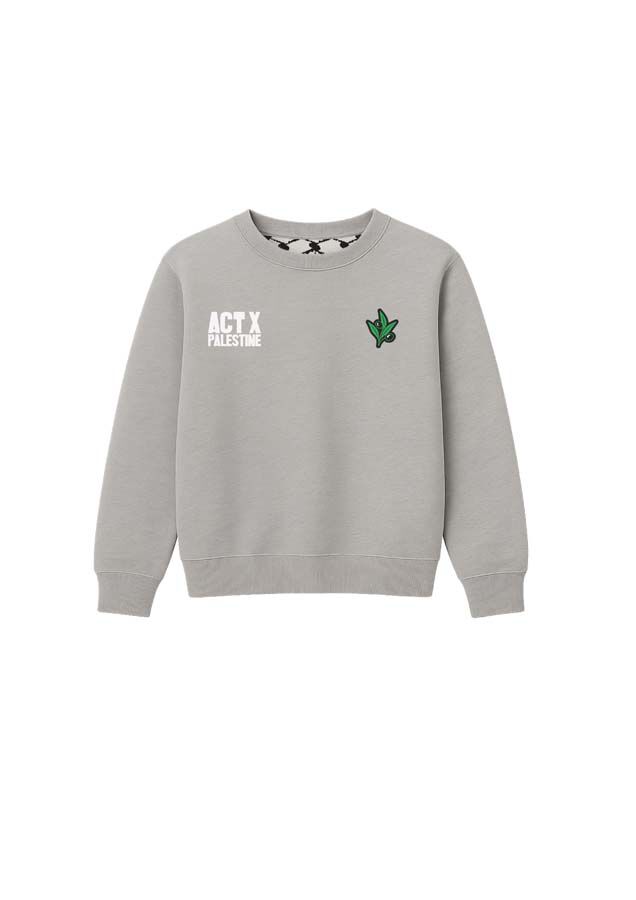 Sudadera Act X Palestine gris jaspeado