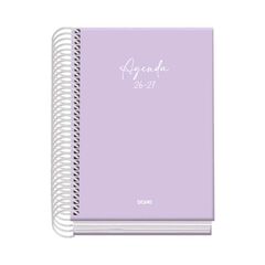 Agenda Escolar Dohe Espiral A6 d&iacute;a p&aacute;gina castellano 2026-2027 Serenity lila