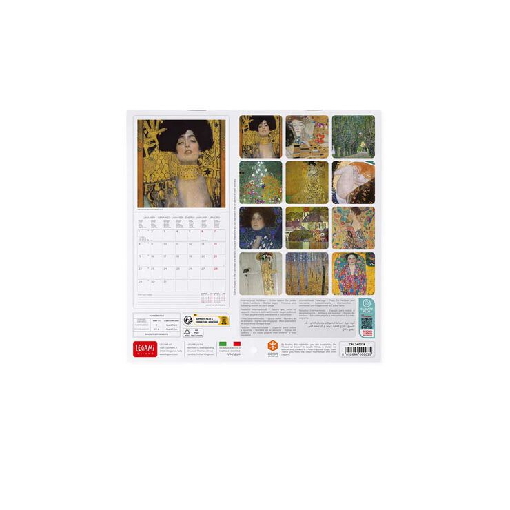 Calendario pared Legami 18X18 2024 Gustav Klimt