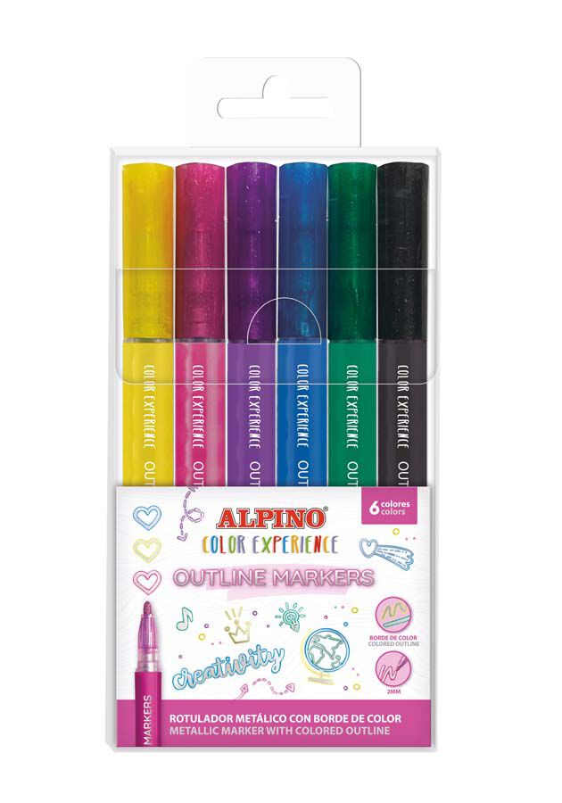 Rotuladores Alpino Color Experience Outline 6 colores