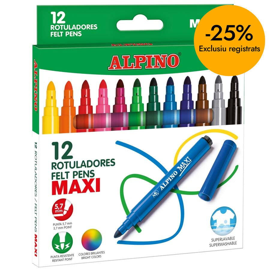 Retoladors Alpino Maxi 12 colors
