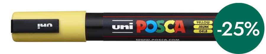 Retolador Posca PC-5M 1,8-2,5mm groc