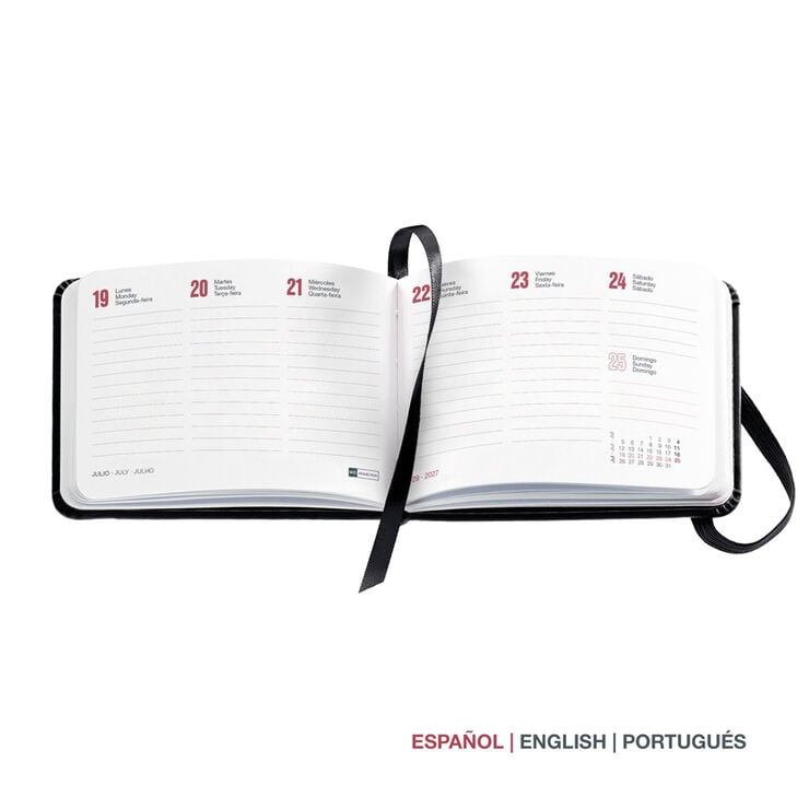 Agenda Miquelrius Pocket Semana Vista Multiling&uuml;e 2027 Chester Negro
