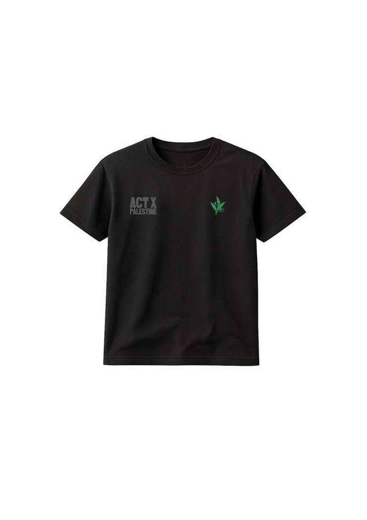 Camiseta Act X Palestine negro