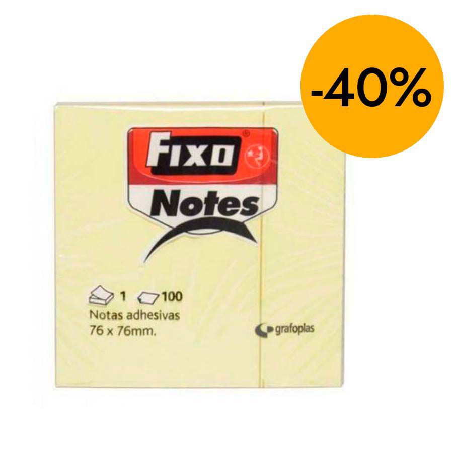 Notas adhesivas Fixo 76x76mm amarillo 100 hojas